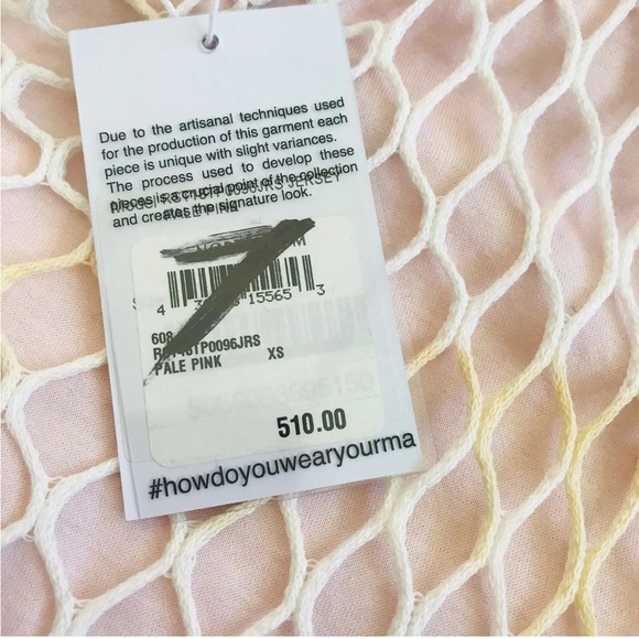 MARQUES ALMEIDA Mesh & Jersey Layered Blouse Top Size XS MSRP $510 - Picture 3 of 3